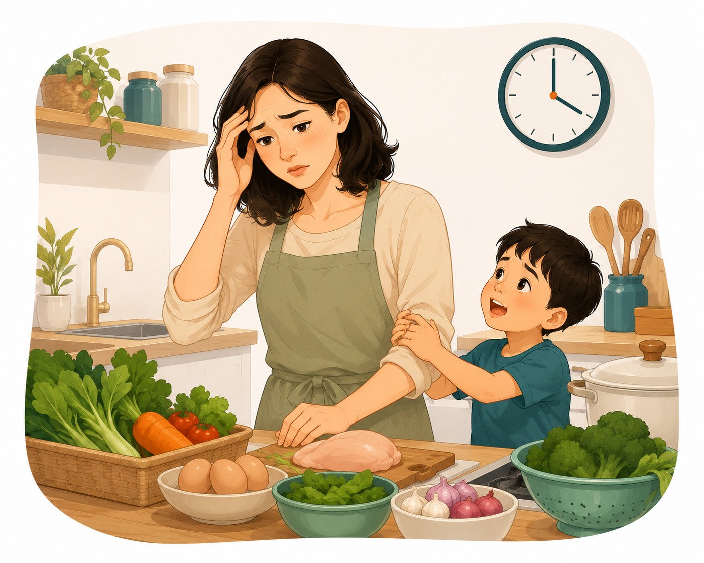 Ibu stres dan anak lapar jam 4 sore