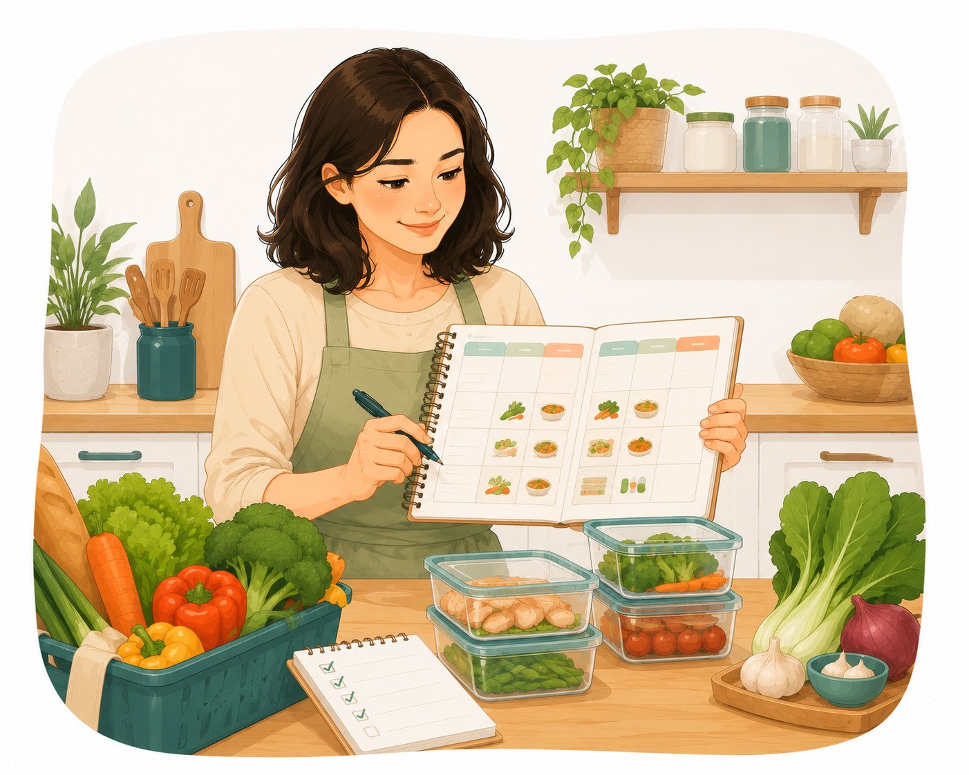 Ibu tenang menyiapkan meal plan dan belanjaan